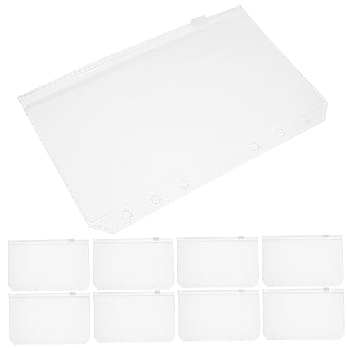 SOIMISS 12 Stück Reißverschluss Bindertaschen Budget Zubehör PVC Transparente Einsätze für Notizen Visitenkarten Dokumente für Finanzplanung und Organisation von SOIMISS