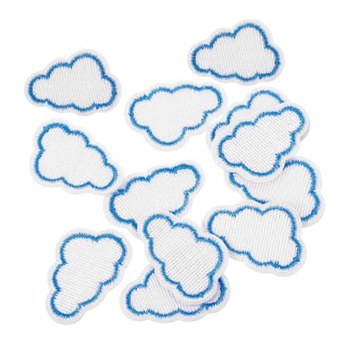 SOIMISS 12 Stück Teiliges Cloud Aufnäher Gestickte Wolken Patches zum Aufbügeln für Kleidung Jeans und Taschen Einfache Anwendung für Kreative DIY Projekte von SOIMISS