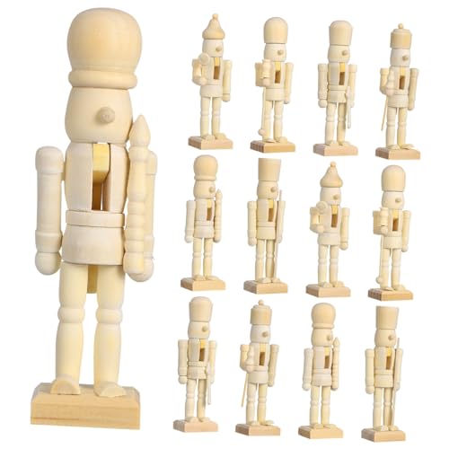 SOIMISS 12 Stück Teiliges DIY Holz zum Bemalen Stabile Weihnachtsdekoration Kindgerechtes Bastelprojekt Robuste Holzfigur Weihnachtsbaum Ornamente Zufällige Designs für Kreatives von SOIMISS