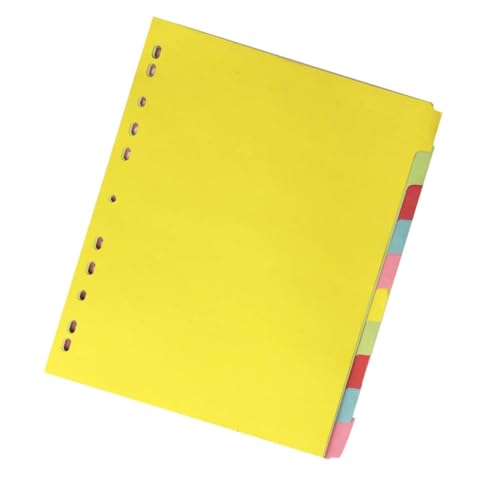SOIMISS 12 Stück Teiliges Farbiges Register mit Löchern Beschreibbare Index Trennblätter für Ordner Papier Trennstreifen zum Organisieren von Dokumenten und Ablagefächern für Büro und von SOIMISS