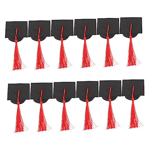 SOIMISS 12 Stück Teiliges Mini Abschlusskappen Tortendeko mit Roten Quasten Wiederverwendbare Party Dekoration für Kuchen Cupcakes und Flaschen Papier Polyester Material für SOIMISS 12 Stück Teiliges Mini Abschlusskappen Tortendeko mit Roten Quasten Wiederverwendbare Party Dekoration für Kuchen Cupcakes und Flaschen Papier Polyester Material für von SOIMISS