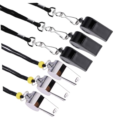 SOIMISS 12 Stück Teiliges Schiedsrichterpfeifen mit Robustem Metallgehäuse und Praktischem Lanyard Sportliche Signalpfeifen für Fußball Basketball Training Outdoor und Notfälle von SOIMISS