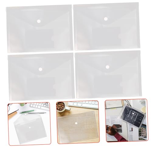 SOIMISS 12 Stück Teiliges Transparente Dokumentenordner mit Knopfverschluss Wasserdichte Aufbewahrungstaschen für Büro Schule und Zuhause Kartenhalter von SOIMISS
