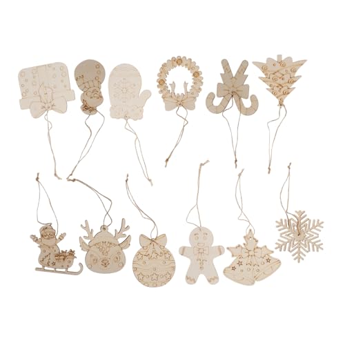 SOIMISS 12 Stück Teiliges Unvollendete Holz-weihnachtsschmuckstücke zum Bemalen Natürliche Holzscheiben für Diy-basteln Leichte Weihnachtsbaum-aufhänger Vielseitige Dekoration für SOIMISS 12 Stück Teiliges Unvollendete Holz-weihnachtsschmuckstücke zum Bemalen Natürliche Holzscheiben für Diy-basteln Leichte Weihnachtsbaum-aufhänger Vielseitige Dekoration für von SOIMISS