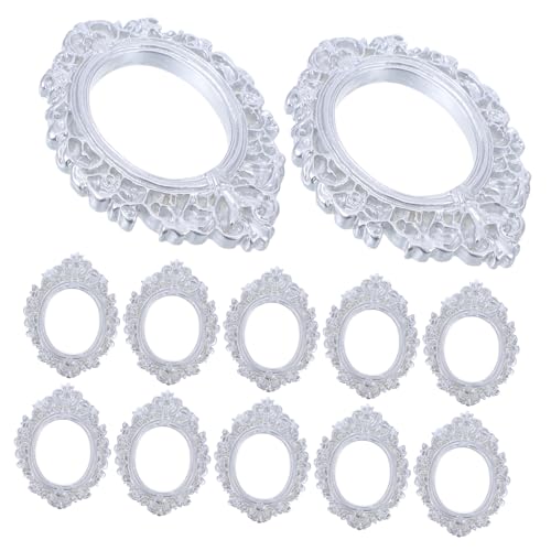 SOIMISS 12 Stück Teiliges Vintage Ovaler Bilderrahmen Mini Resin Rahmen für Diy Basteln Retro Stil Fotohalter für Epoxidharz Kunst Elegante Dekoration für Zuhause und Familienaktivitäten von SOIMISS
