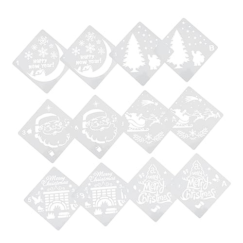 SOIMISS 12 Stück Weihnachts Schablonen für DIY Malerei Dekorative Sprühvorlagen für Wände Möbel und Bastelprojekte mit Weihnachtsmotiven SOIMISS 12 Stück Weihnachts Schablonen für DIY Malerei Dekorative Sprühvorlagen für Wände Möbel und Bastelprojekte mit Weihnachtsmotiven von SOIMISS