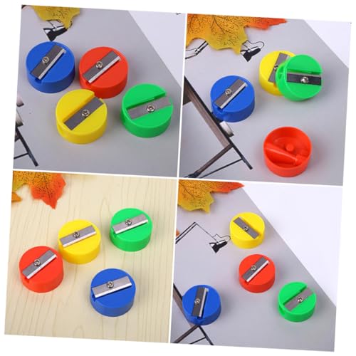 SOIMISS 120 Stück Bunter Manueller Bleistiftspitzer Rundes Design Kleiner Anspitzer für Schüler Schreibtisch Zubehör Farblich Sortiert Schulbedarf Zufällige Farbe Zufällige Farbe von SOIMISS