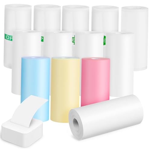 SOIMISS 13 Rollen Mini Thermopapier Selbstklebend Farbige Thermopapier für Thermodrucker Klare Drucke Vielseitig für Fotos Etiketten Kinderprojekte von SOIMISS