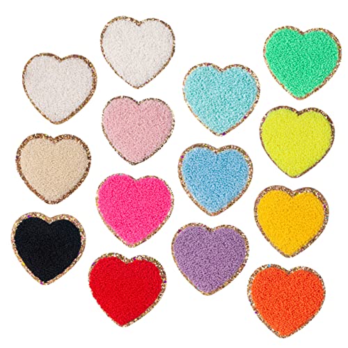 SOIMISS 14 Stück Teiliges Herzförmige Aufnäher für Kleidung Selbstklebende Patches für Jacken Rucksäcke und Heimdekoration Vielseitig Einsetzbar und Einfach zu Verwenden von SOIMISS