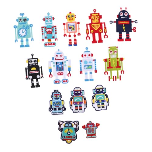 SOIMISS 14Stücke Süße Roboter Stickerei Patches zum Aufbügeln Langlebige Flicken für Jeans Kleidung und Hüte für Reparatur und Verzierung von SOIMISS