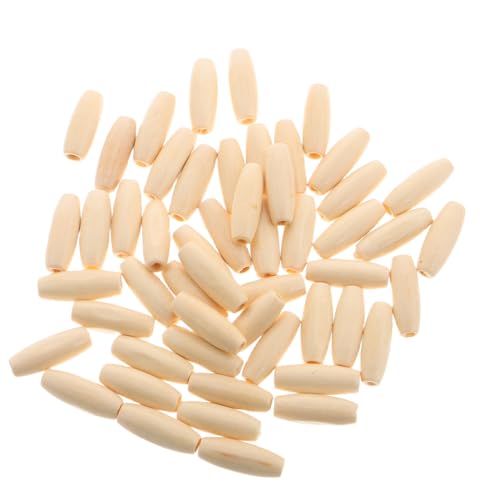 SOIMISS 150 Stück Natürliche Ovale Holzperlen Bohrung für Diy Schmuckherstellung Basteln Türvorhänge und Dekoration Beige von SOIMISS