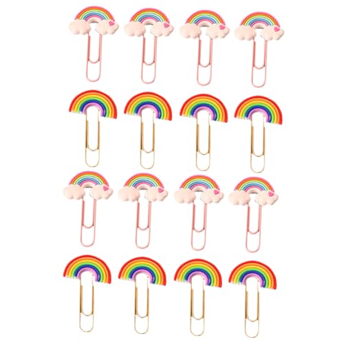 SOIMISS 16 Stück Teiliges Kleine Bunte Dokumentenklammern aus Flexiblem PVC Farbenfrohe Lesezeichenclips für Büro Schule und Zuhause Stabile Praktische Büroklammern in Regenbogenfarben von SOIMISS