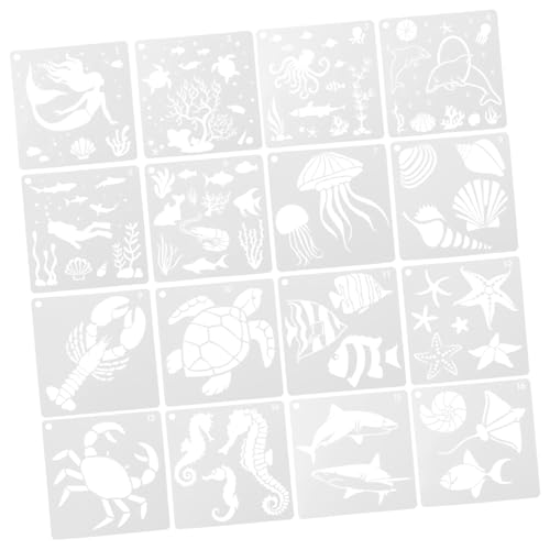 SOIMISS 16 Stück Teiliges Wiederverwendbares Stencil Meerestier motiven Vielseitige Wandgestaltungsschablonen für DIY holz Möbel Stoffe und Heimdekoration Einfache Anwendung für Kreative SOIMISS 16 Stück Teiliges Wiederverwendbares Stencil Meerestier motiven Vielseitige Wandgestaltungsschablonen für DIY holz Möbel Stoffe und Heimdekoration Einfache Anwendung für Kreative von SOIMISS