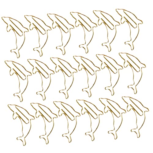 SOIMISS 18 Stück Kreative Metall Papierclips Delfin Form Lustige Büroklammern für Dokumente Notizen und Fotos Praktische und Leichte Schreibtischaccessoires von SOIMISS
