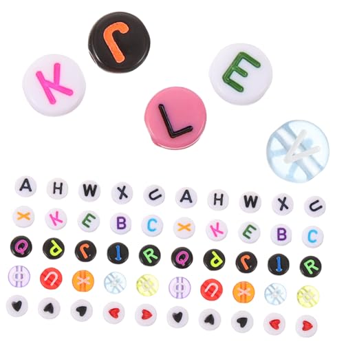 SOIMISS 1900 Stück Teiliges Acryl Buchstabenperlen für Armbänder Spacer Perlen mit Glatter Oberfläche DIY Schmuckherstellung Zubehör für Kreative Freundschaftsarmbänder und Bastelprojekte von SOIMISS