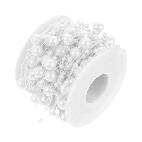 SOIMISS 1Rolle Perlenschnur für DIY Dekoration Weiße Perlenkette Hochwertiges Material für Hochzeiten Party und Handwerksprojekte von SOIMISS