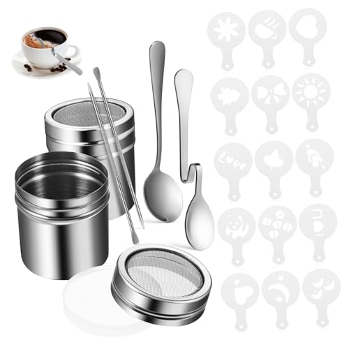 SOIMISS 1Satz Dekorationsschablonen Set Schablonen Puderzuckerstreuer Latte Art Nadeln Löffel Für Kreative Latte Art Und Dekoration von SOIMISS