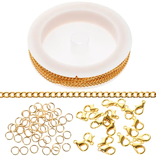 SOIMISS 1Satz Metallkette DIY mit Kettenschnallen für Armband und Halskettenherstellung für Schmuckliebhaber und Kreative Bastler Goldene Farbe Glatte Oberfläche von SOIMISS