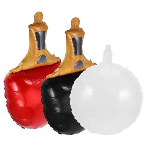 SOIMISS 1Satz Tischtennis Ballons Sportliche Geburtstagsdekorationen Mit Aluminiumballons Rote Schwarze Und Weißer Runder Ball Tischtennis Mottopartys von SOIMISS