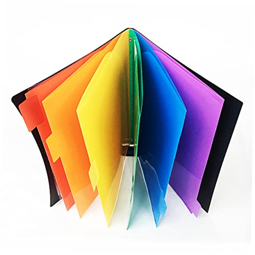 SOIMISS 1Stück Regenbogenfarbiger Dokumentenordner mit Snap Closure Erweiterbare Fächermappe für Büro Schule und Zuhause für Sichere Aufbewahrung und Organisation von SOIMISS
