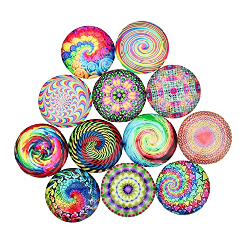 SOIMISS 1Tasche DIY Glasaufkleber Patches Bunte Spiralförmige Ethnische Muster Kacheln für Schmuck und Bastelprojekte Vielseitig Einsetzbar für Schlüsselanhänger von SOIMISS