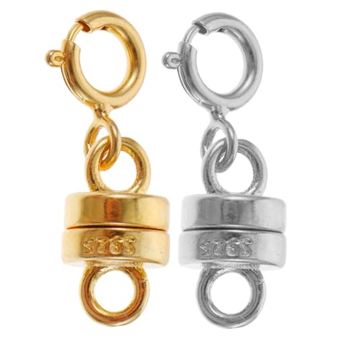 SOIMISS 2 Paare Magnetverschluss Schmuckverlängerungsketten Weißgold und Goldfarben Magnetische Kettenverschlüsse für Halsketten DIY Schmuckherstellung SOIMISS 2 Paare Magnetverschluss Schmuckverlängerungsketten Weißgold und Goldfarben Magnetische Kettenverschlüsse für Halsketten DIY Schmuckherstellung von SOIMISS