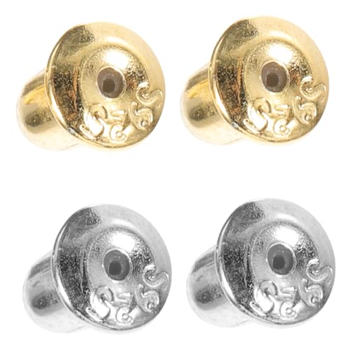 SOIMISS 2 Paare Ohrstecker Verschluss Silber und Gold Ohrring Verschlüsse Allergikerfreundlich Sicherer Halt Damen Schmuck Zubehör Ersatz Ohrstecker Verschluss für Mädchen von SOIMISS