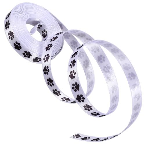 SOIMISS 2 Rollen Breites DIY Geschenkband mit Hundepfoten motiv Lange Polyesterbänder für Basteln Geschenkverpackung und Dekoration Schwarze Pfotenabdruck Schleifenbänder SOIMISS 2 Rollen Breites DIY Geschenkband mit Hundepfoten motiv Lange Polyesterbänder für Basteln Geschenkverpackung und Dekoration Schwarze Pfotenabdruck Schleifenbänder von SOIMISS