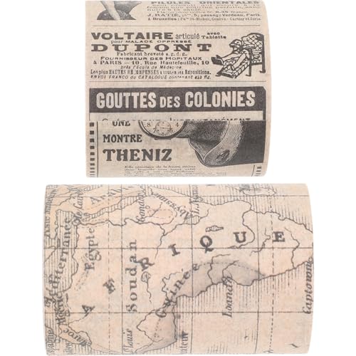 SOIMISS 2 Rollen Retro DIY Klebeband Vintage Papierbänder für Scrapbooking und Tagebuchdekoration für Kreative Projekte und Persönliche Notizen von SOIMISS
