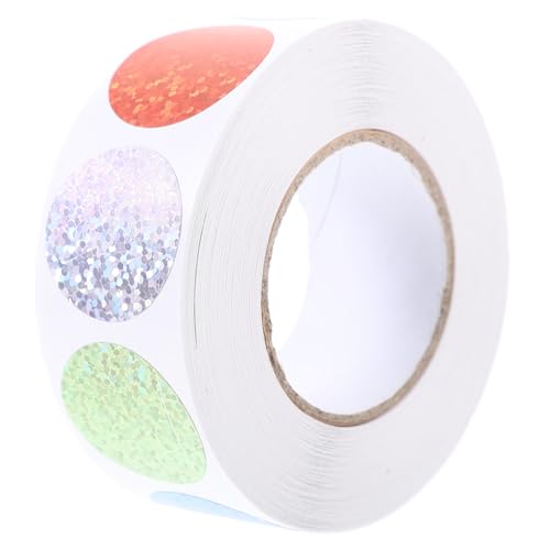 SOIMISS 2 Rollen Selbstklebende Runde Glitzer Siegelaufkleber pro Haftstarke Verpackungsetiketten für Geschenke Bastelarbeiten und Partydekoration von SOIMISS