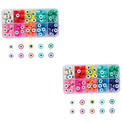 SOIMISS 2 Sätze Evil Eye Perlen Set Bunte Schmuckperlen Für Diy Armbänder Und Vielseitige Bastelmaterialien Für Kreative Schmuckherstellung Und Persönliche 150 Stück * 2 von SOIMISS