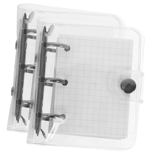 SOIMISS 2 Sätze Mini Ringbuch Notizbuch Teiliges PVC Transparent Handbuch Leicht und Tragbar für Persönliche Planung und Notizen für Tagebuch und Scrapbook von SOIMISS