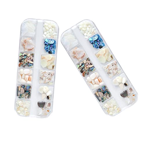 SOIMISS 2 Sätze Natürliche Shell Flake Nageldekoration Langlebige Leichte Maniküre Accessoires für Damen DIY Nagelkunst Eleganter Schmuck für Kreative Fingernägel von SOIMISS