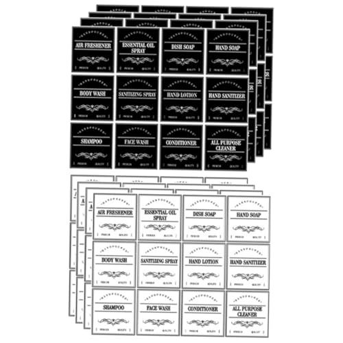 SOIMISS 2 Sätze Wasserdichte Flaschenetiketten Aufkleber für Badezimmer Shampoo Lotion Kanister Laundry Labels Organizer von SOIMISS
