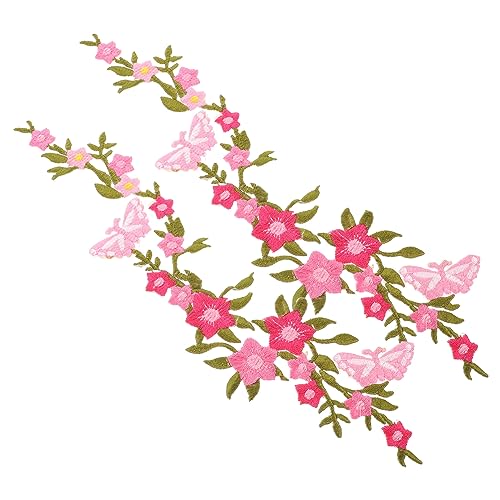 SOIMISS 2 Stück Aufbügelbare Stickerei Patches Schmetterling Blume Dekorative Applikationen für DIY Kleidung Jeans Taschen Langlebig und Hautfreundlich von SOIMISS