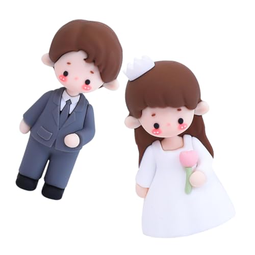 SOIMISS 2 Stück Braut Und Bräutigampuppe Cartoon-kuchendeckel Braut Bräutigam Figuren Hochzeitsaufsätze Für Kuchen Braut Und Bräutigam Braut Kuchen Topper Weiches Gummi von SOIMISS