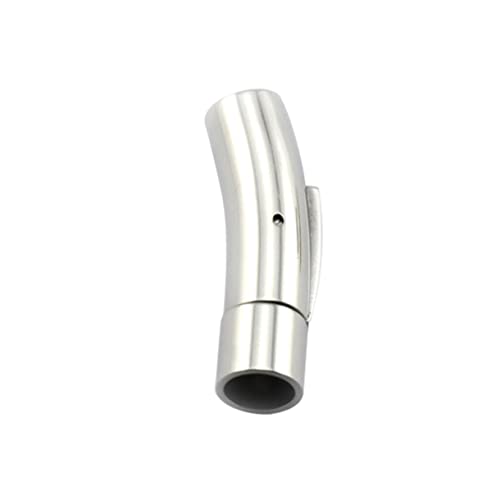 SOIMISS 2 Stück Druckknopf aus Edelstahl runden rostfrei Haken dünn Lederarmband Verschluss Lederhalskette Verschluss lederschnur steckverbinder magnetischer Lederband-Endverschluss Silver von SOIMISS