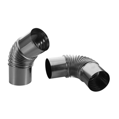 SOIMISS 2 Stück Edelstahl Ofenrohr Bogen Robust Hitzebeständig für Outdoor Camping Holzofen Kaminrauchrohr Langlebig Platzsparend von SOIMISS