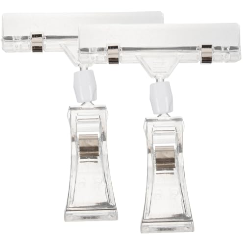 SOIMISS 2 Stück Etikettenhalter Warenpreisclip Preisschild-clip Einseitig Rotieren Clips Für Preisetiketten Tag -clip Doppelseitige Schilderklammern Doppelseitiger Clip Transparent Plastik von SOIMISS