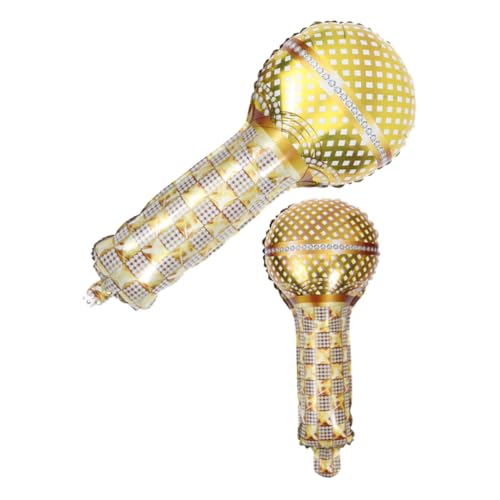 SOIMISS 2 Stück Goldene Mikrofon Folienballons Aluminium Robust und Glänzend für Geburtstag Shower und Partydekoration Stilvolle Luftballons als Festliche Fotorequisiten von SOIMISS