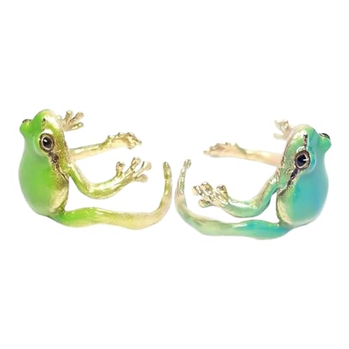 SOIMISS 2 Stück Grüner Froschring Zarter Verstellbarer Offener Froschring Ringe Lustiger Ring Damenbaum Süßer Froschring Lustiger Tierring Lustiger Schmuck Party Ornament Vintage von SOIMISS