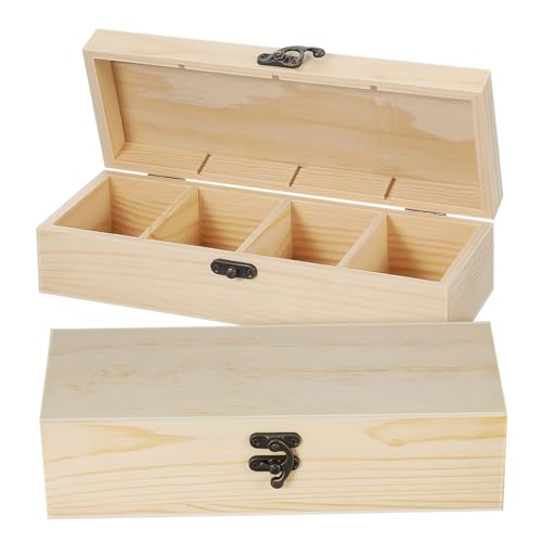 SOIMISS 2 Stück Holzbox mit Fächern Kleine Aufbewahrungsbox aus Diy Organizer für Schmuck Mini Notizkarten und Bastelmaterialien Praktischer Holzhalter für Zuhause und Unterwegs SOIMISS 2 Stück Holzbox mit Fächern Kleine Aufbewahrungsbox aus Diy Organizer für Schmuck Mini Notizkarten und Bastelmaterialien Praktischer Holzhalter für Zuhause und Unterwegs von SOIMISS