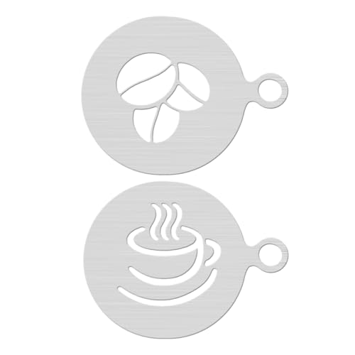 SOIMISS 2 Stück Kaffee Latte Art Schablonen DIY Kaffeekunst Vorlagen für Cappuccino Desserts zum Verzieren von Torten Keksen und von SOIMISS