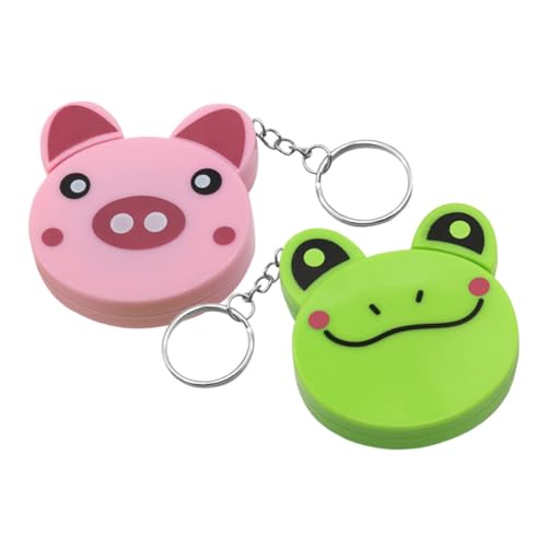 SOIMISS 2 Stück Mini Maßband für Niedliches Flexibles Einziehbares Messband mit Schlüsselanhänger Spielerisches Tierdesign Tragbar und Praktisch für Jungen und Mädchen von SOIMISS