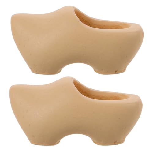 SOIMISS 2 Stück Miniature Holzschuhe Unvollendete Puppenschuhe Robustem Holz für Diy Bastelprojekte Puppenhaus Dekoration und Gestaltungen im Garten von SOIMISS