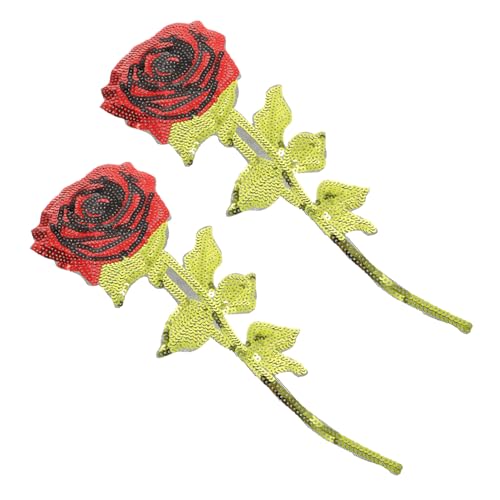SOIMISS 2 Stück Pailletten Rosen Aufnäher zum Aufnähen Kreative DIY Sewing Applique für Kleidung Langlebige Stoffpatches zur Reparatur und Dekoration von Jacken Taschen und Shirts von SOIMISS