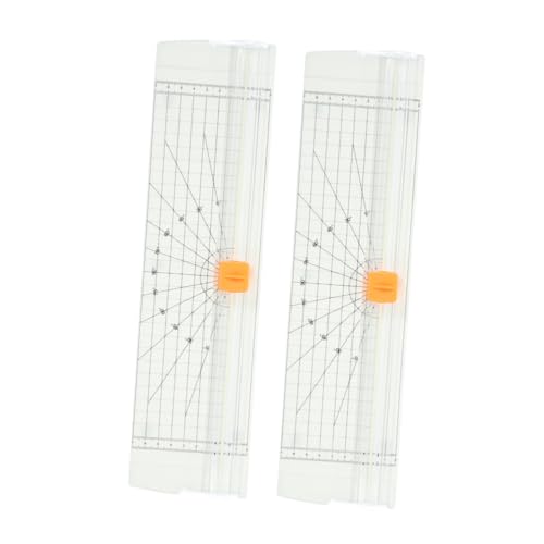 SOIMISS 2 Stück Papierschneider Mini Papiertrimmer mit Faltbarem Lineal Präzises Schneidewerkzeug für Scrapbooking Fotos Karten Dokumente Leicht für Schule und Büro Weiß von SOIMISS