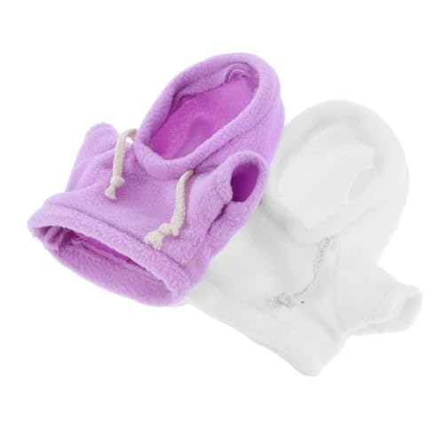 SOIMISS 2 Stück Plüschbären Hoodies Weiche Kuscheltier Kleidung Ersatzpullover Für Stofftiere Puppen Niedliche Kapuzenjacken In Weiß Und Helllila von SOIMISS