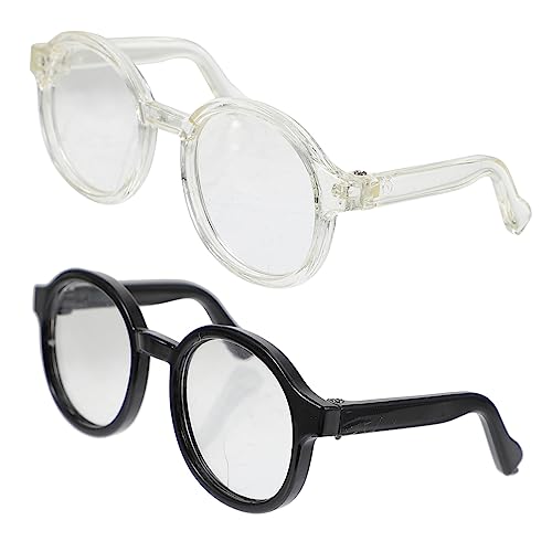 SOIMISS 2 Stück Puppe verkleiden Zubehör Mini-Puppen Zubehör für Puppenbrillen entwicklung kindliche entwicklung vuelight Puppe Mini-Brille Puppenbrille aus Kunststoff Plastik Black von SOIMISS