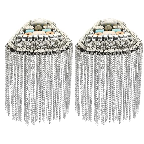 SOIMISS 2 Stück Silberne Metall schulterklappen mit Quasten und Kette Elegante Epauletten Schmuck für Damen Vielseitig für Kostüme Partys Zeremonien Einfache Anbringung Langlebig SOIMISS 2 Stück Silberne Metall schulterklappen mit Quasten und Kette Elegante Epauletten Schmuck für Damen Vielseitig für Kostüme Partys Zeremonien Einfache Anbringung Langlebig von SOIMISS